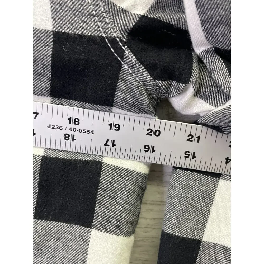 Tommy Bahama Flannel Kids XXL 16 Black White‎ Buffalo Check Sherpa Lined
